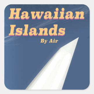 Hawaiian Islands commercial travel poster Square Sticker