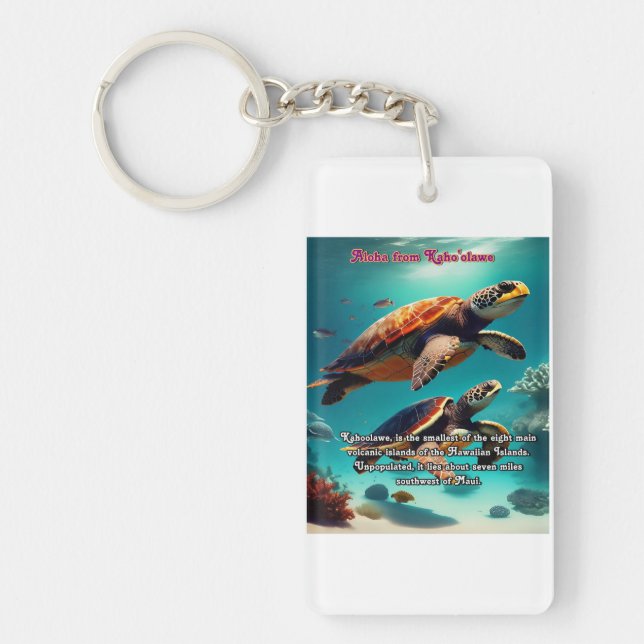 Hawaiian islands Kahoolawe Aloha  Key Ring (Front)