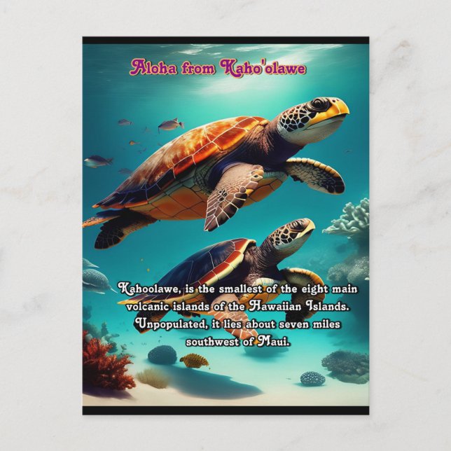 Hawaiian islands Kahoolawe Aloha  Postcard (Front)