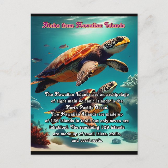 Hawaiian islands land of Aloha  Postcard (Front)