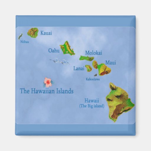 Image of Hawaiian islands magnet