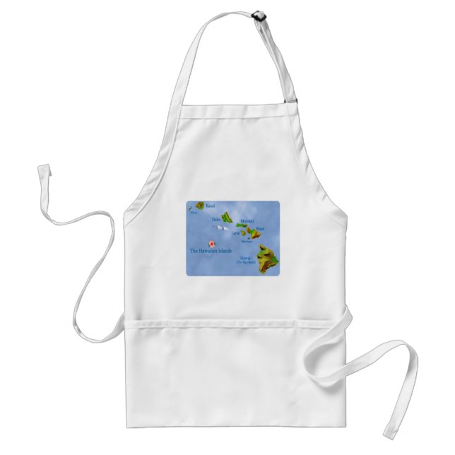 Hawaiian islands map standard apron (Front)