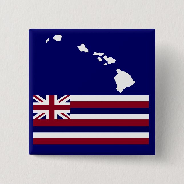 Hawaiian Islands n flag button (Front)