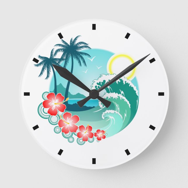 Hawaiian Islands Round Clock (Front)