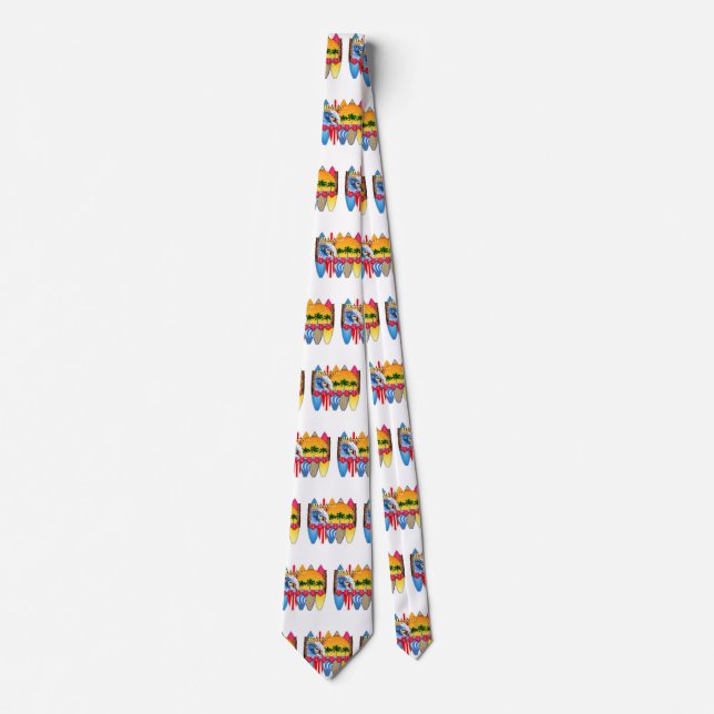 Hawaiian Islands Surfing Tie (Front)