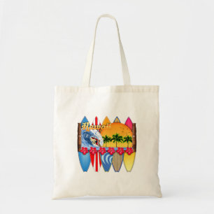 Hawaiian Islands Surfing Tote Bag