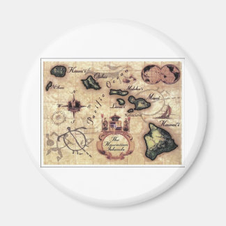 Hawaiian Islands vintage map print Magnet
