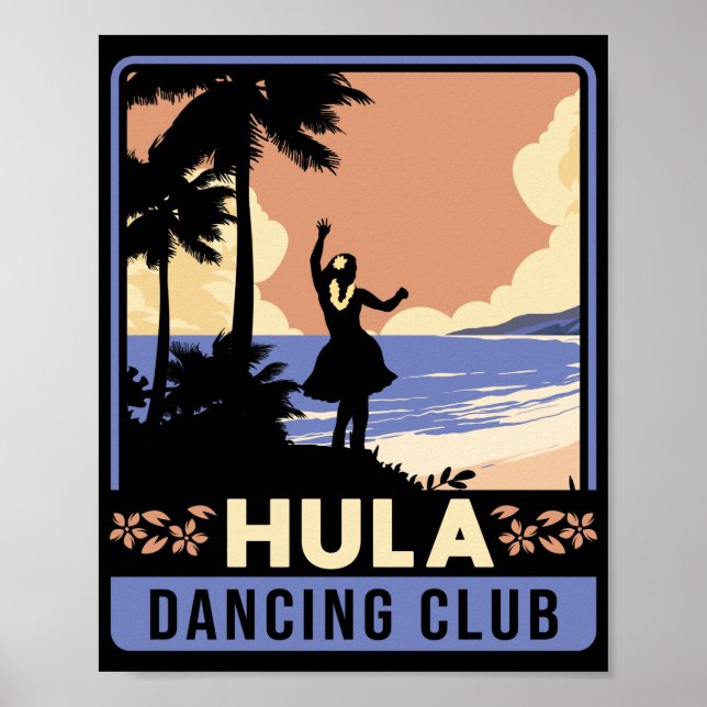 Hawaiian Islands Vintage Souvenir Hula Dancing Poster (Front)