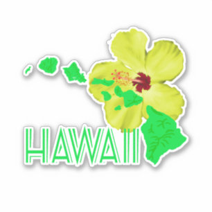 Hawaiian Islands Yellow Hibiscus Flower