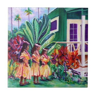 Hawaiian Keiki Hula Girls Tile