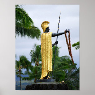 Hawaiian King Kamehameha Statue, Side View Poster