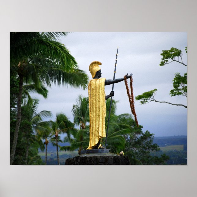 Hawaiian King Kamehameha Statue, Side View Poster (Front)