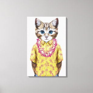 Hawaiian Kitty Cat Canvas Print