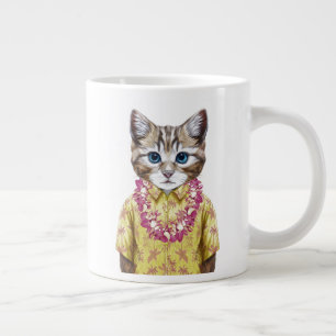 Hawaiian Kitty Cat Large Coffee Mug
