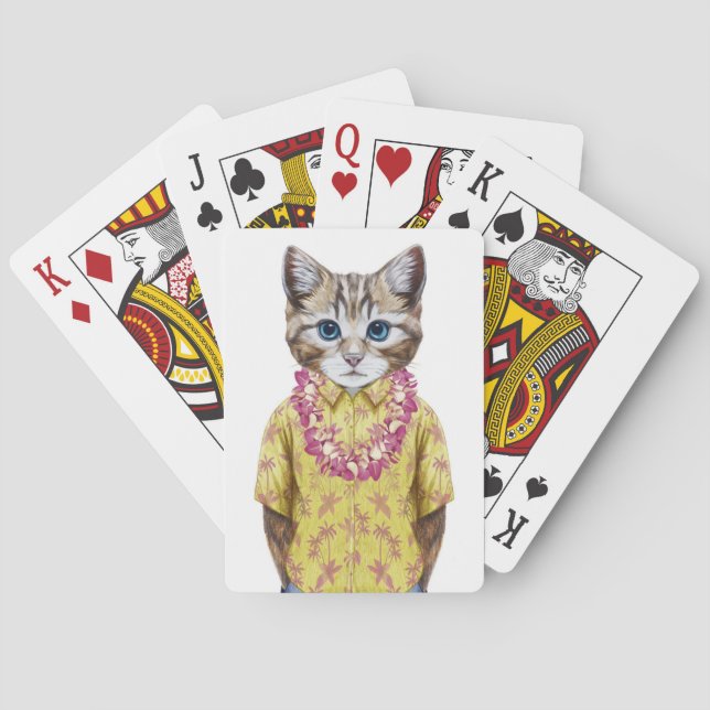 Hawaiian Kitty Cat Playing Cards (Back)