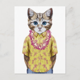 Hawaiian Kitty Cat Postcard