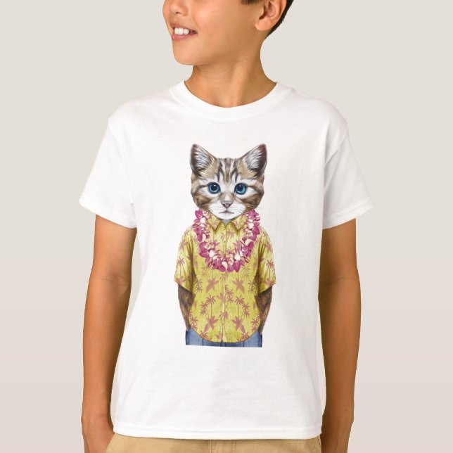 Hawaiian Kitty Cat T-Shirt (Front)