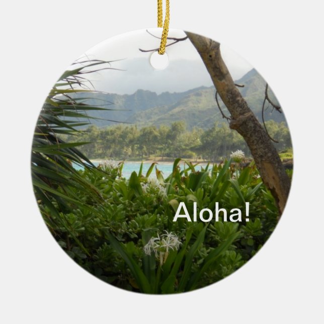 Hawaiian Lagoon Christmas Ornament (Front)