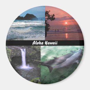 Hawaiian Landscape Four Photo Aloha Hawaii Magnet