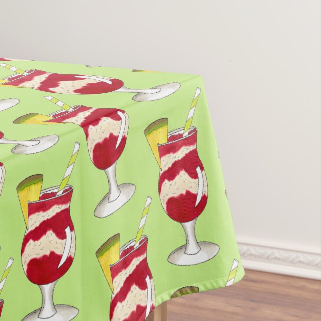 Hawaiian Lava Flow Cocktail Luau Island Party Tablecloth (In Situ)