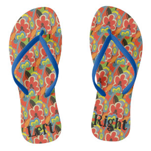 Hawaiian Leaves, MAtisse Style Flip Flops