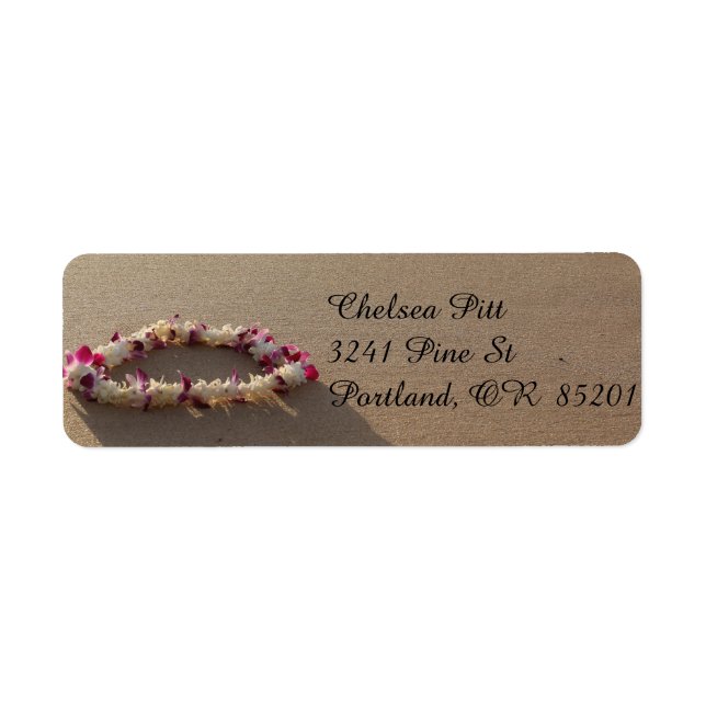 Hawaiian Lei Beach Address Labels (Front)