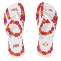 Hawaiian Lei custom monogram sandals