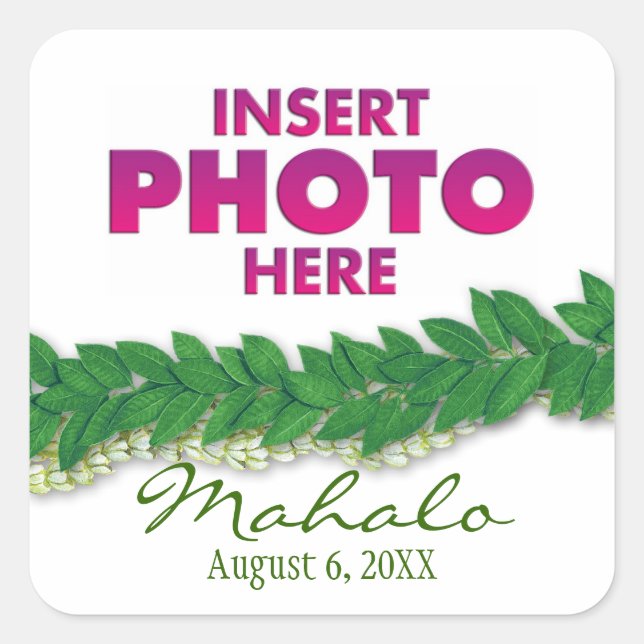 hawaiian lei square sticker (Front)