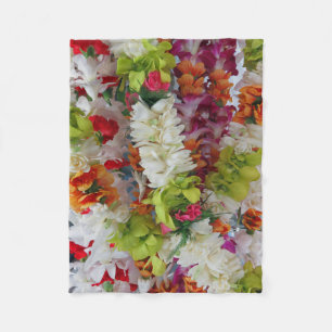 Hawaiian Lei Stand Fleece Blanket