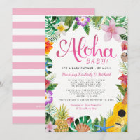Hawaiian Luau Baby Shower by Mail | Pink