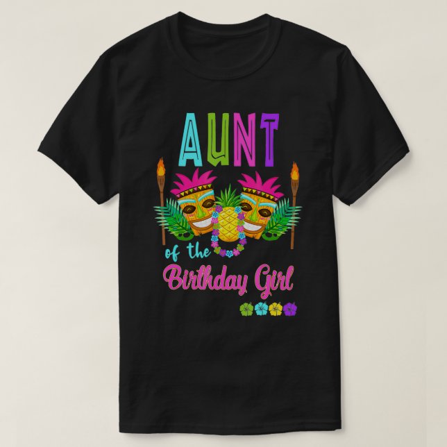 Hawaiian Luau Birthday Party Matching Tiki Outfit  T-Shirt (Design Front)