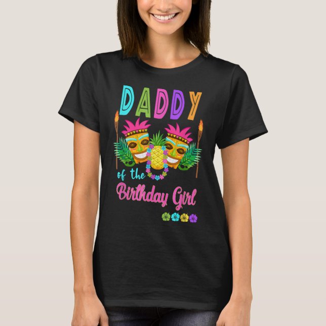 Hawaiian Luau Birthday Party Matching Tiki Outfit  T-Shirt (Front)
