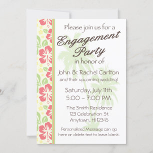 Hawaiian Luau Engagement Party Invitation