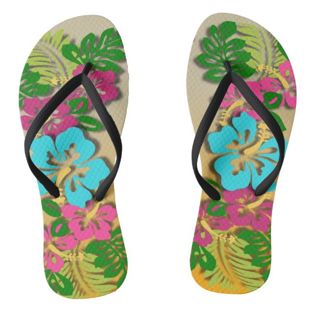 Hawaiian Luau Flip Flops (Footbed)
