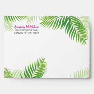  Hawaiian Luau Foliage & Hot Pink Envelopes