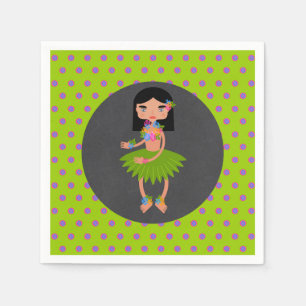 Hawaiian Luau girl Birthday Party Napkin
