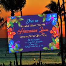 Hawaiian Luau Holiday Party Hibiscus n Holly