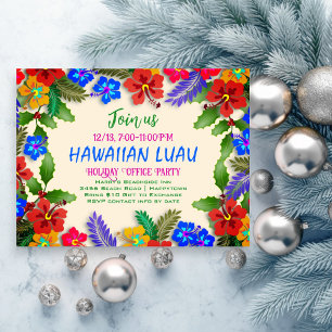 Hawaiian Luau Holiday Party Hibiscus Postcard
