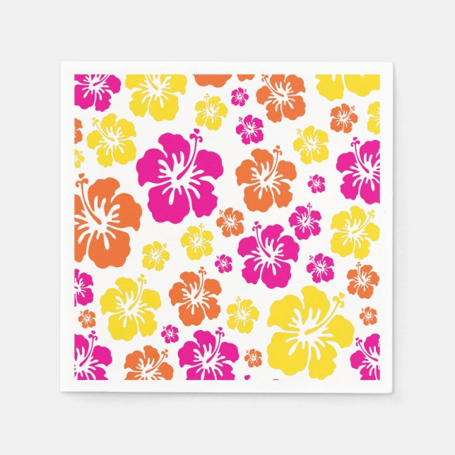 Hawaiian Luau Kids Birthday Party Napkin (Front)
