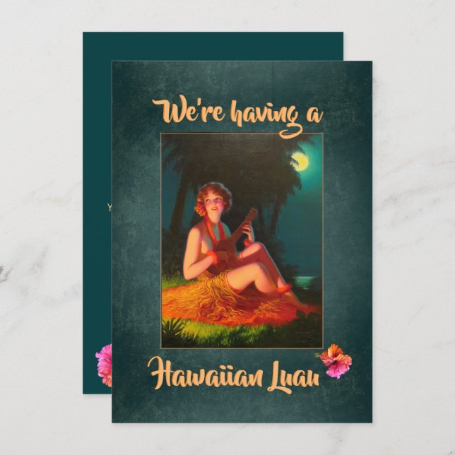 Hawaiian Luau Party Invitation (Front/Back)