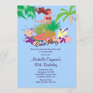 Hawaiian Luau Party Invitation