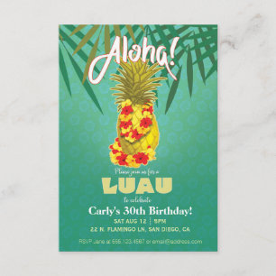 Hawaiian Luau Party Invitation