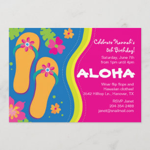 Hawaiian Luau Party Invitation