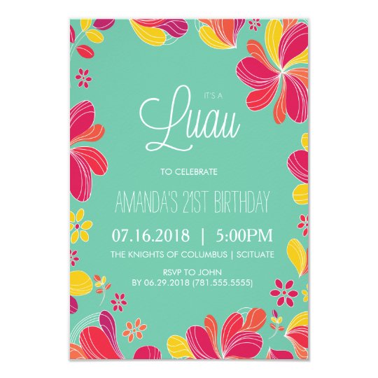 hawaiian luau party invitation tropical invite zazzle co uk