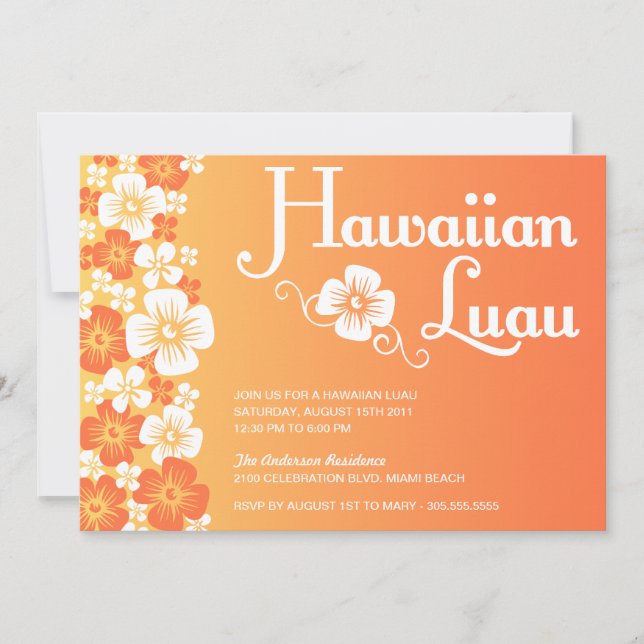 HAWAIIAN LUAU | PARTY INVITATIONS (Front)