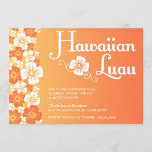 HAWAIIAN LUAU   PARTY INVITATIONS