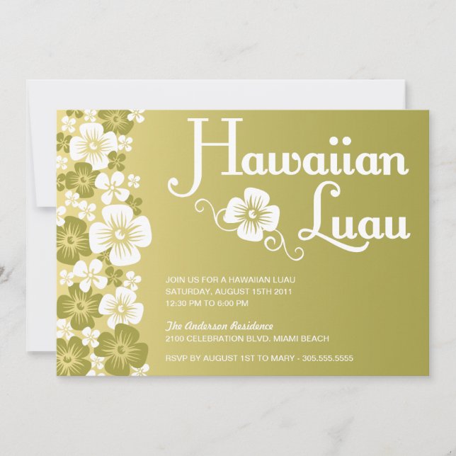 HAWAIIAN LUAU | PARTY INVITATIONS (Front)