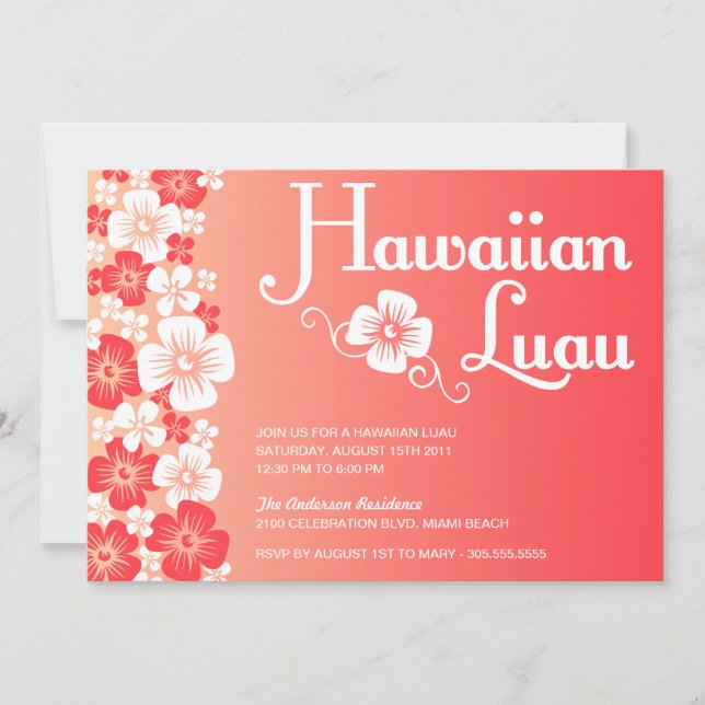 HAWAIIAN LUAU | PARTY INVITATIONS (Front)