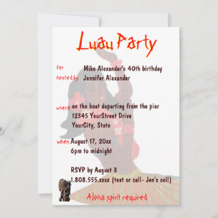 Hawaiian Luau Party Invite