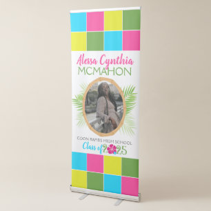 Hawaiian Luau Photo Graduation Retractable Banner